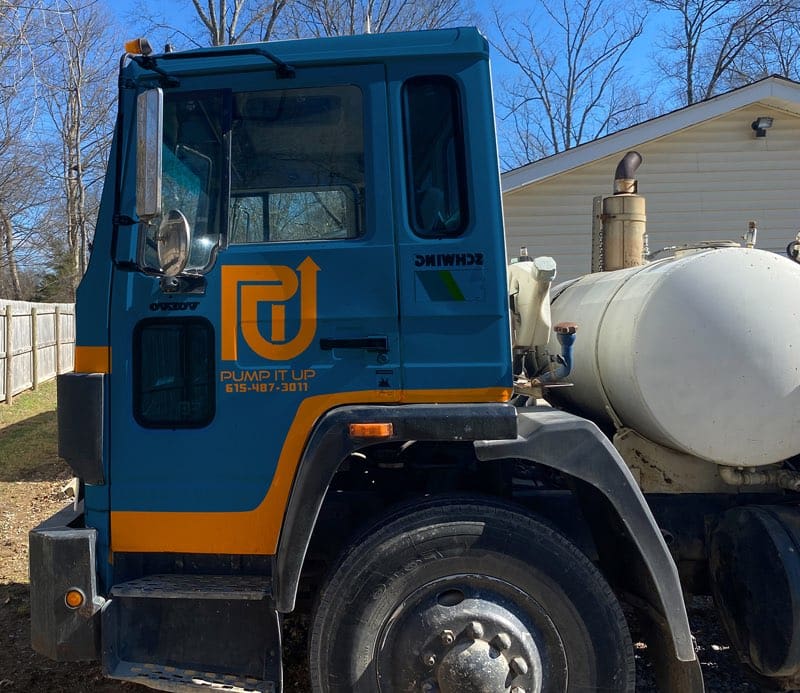 Close up of a Pump It Up truck cab