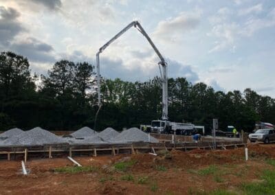 Crane next to Rock pile