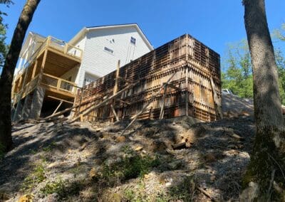 Large concrete set up next to a house